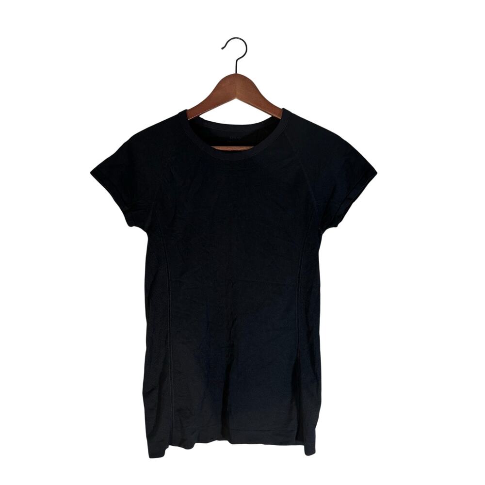 Spanx BareNaked Athletic Tee Black Short Sleeve Size S